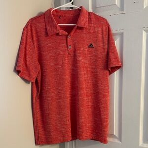 Adidas Men's Heathered Red Polo Shirt
